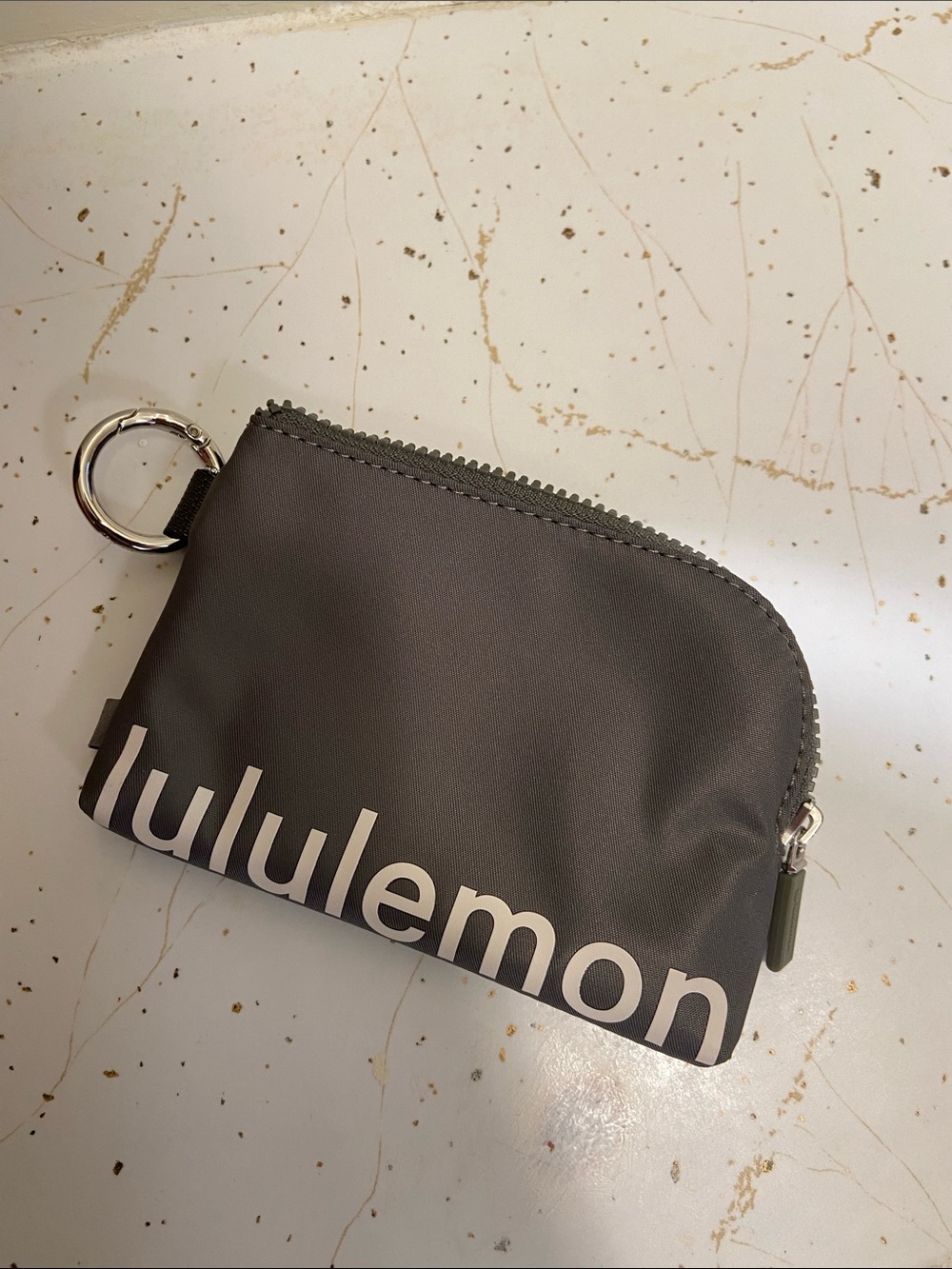 lululemon athletica Small olive Zip Pouch with Key Ring